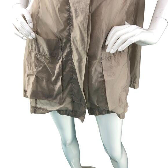 12 One Womens Size M Sheer Parachute Jacket Beige Snap Front Art to Wear Piece - Picture 4 of 16